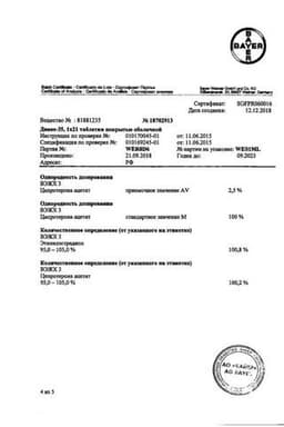 Сертификат Диане-35 таблетки 21 шт