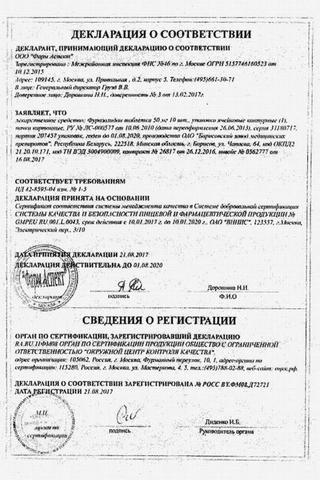 Сертификат Фуразолидон