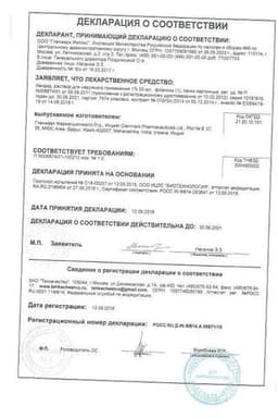 Сертификат Кандид 1% раствор для наружного применения 20 мл