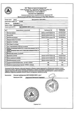 Сертификат Фитогепатол Желчегонный сбор №3 фильтр-пакеты 2 г 20 шт