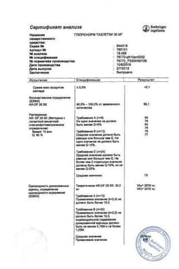 Сертификат Глюренорм 30 мг таблетки 60 шт