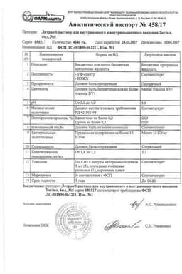 Сертификат Латран 2 мг/мл раствор для инъекций 4 мл 5 шт