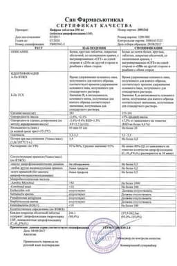 Сертификат Цифран 250 мг таблетки 10 шт