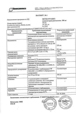 Сертификат Метилурацил 500 мг суппозитории ректальные 10 шт