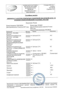 Сертификат Липримар