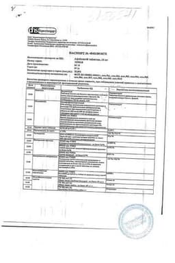 Сертификат Афобазол 10 мг таблетки 60 шт