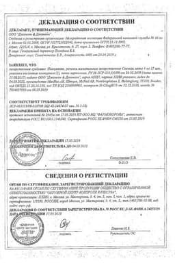 Сертификат Никоретте 4 мг резинка жевательная лекарственная Свежая мята 30 шт