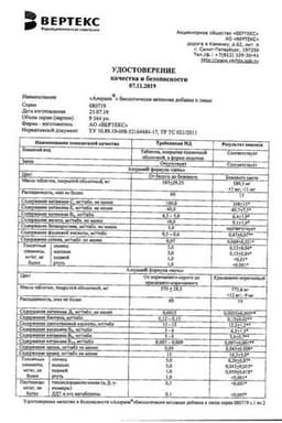 Сертификат Alerana Витаминно-минеральный комплекс для волос таблетки 60 шт