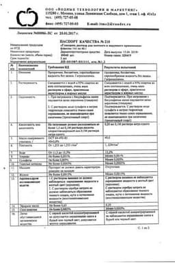 Сертификат Глицерин раствор 40 г