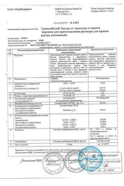 Сертификат ГриппоФлю от простуды и гриппа