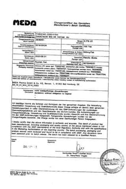 Сертификат Тиоктацид БВ