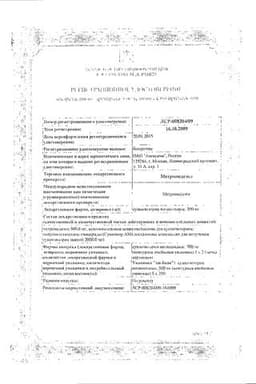 Сертификат Метронидазол 500 мг суппозитории вагинальные 10 шт
