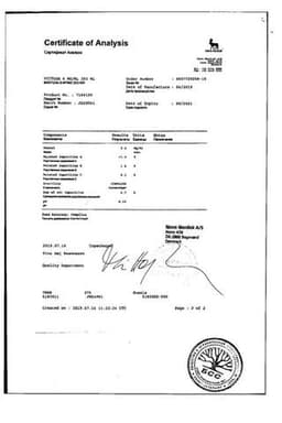 Сертификат Виктоза 6 мг/мл раствор для инъекций картридж в шприц-ручке 3 мл 2 шт