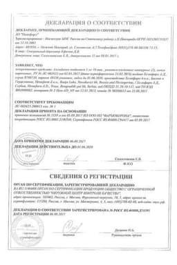 Сертификат Амлодипин 5 мг таблетки 20 шт