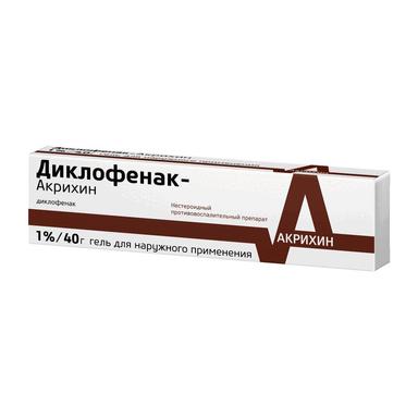 Диклофенак-Акрихин гель д/наружн.прим.1% 40г
