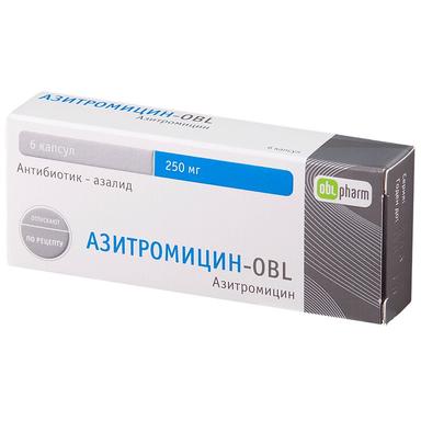 Азитромицин-OBL капс.250мг №6