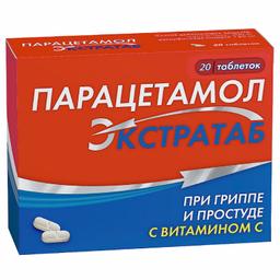 Парацетамол Экстратаб 500 мг+150 мг таблетки 20 шт