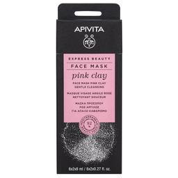 Apivita Express Beauty Маска для лица мягко очищающая Розовая глина 8 мл 2 шт
