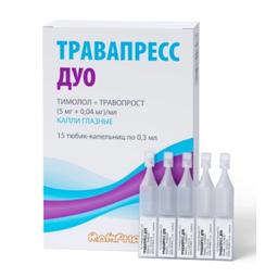 Травапресс Дуо 5 мг/мл+0,04 мг/мл капли глазные 0,3 мл 15 шт