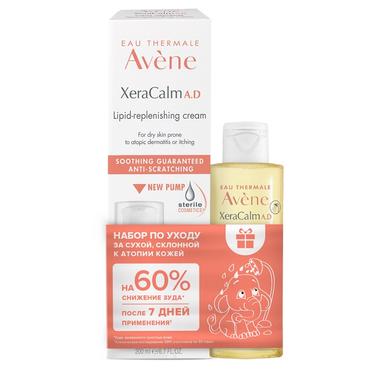 Avene XeraCalm A.D Крем липидовосполняющий 200 мл + Масло очищающее для лица и тела 100 мл