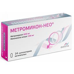 Метромикон-Нео 500 мг+100 мг суппозитории вагинальные 14 шт