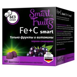 Smart Fruits Железо+Витамин С Smart пастилки жевательные Черная смородина 60 шт