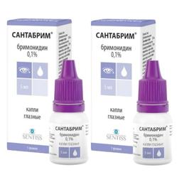 Набор 2Х Сантабрим 0,1% капли глазные 5 мл