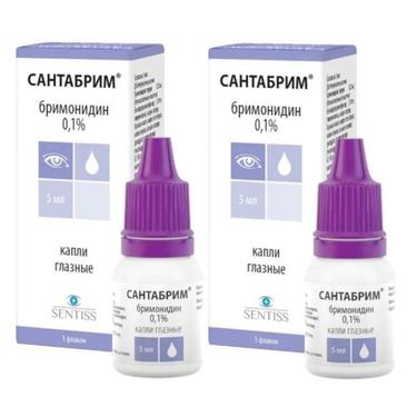 Набор 2Х Сантабрим 0,1% капли глазные 5 мл