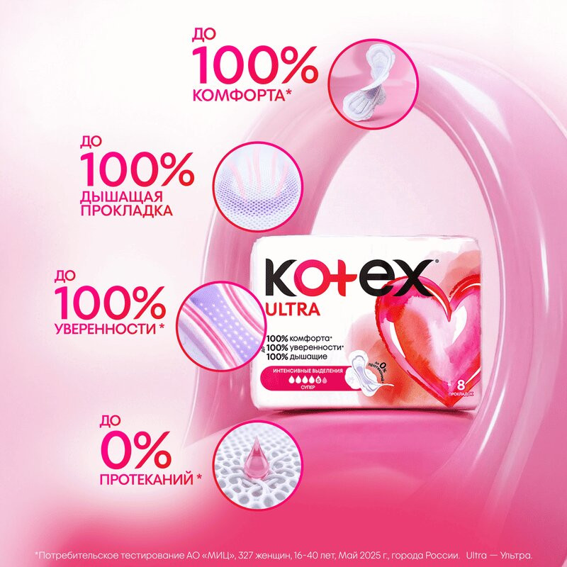 Kotex Ultra Прокладки гигиенические Супер 8 шт