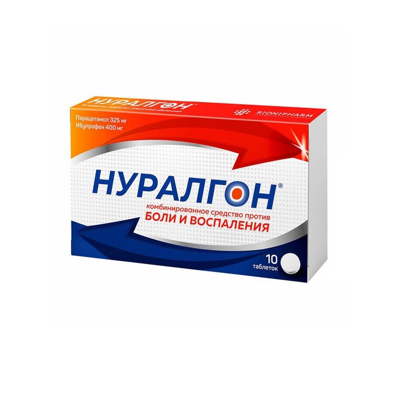 Нуралгон 400 мг+325 мг таблетки 10 шт