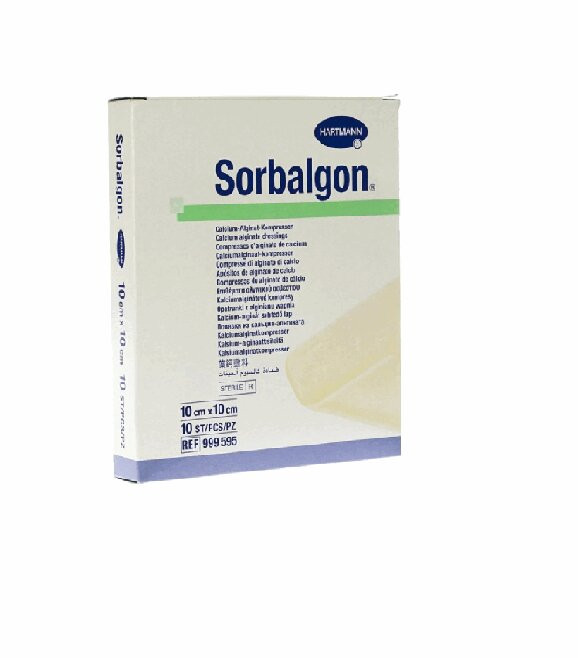 Повязка "Sorbalgon" кальц альг 10 х 10 см коробка 10 шт