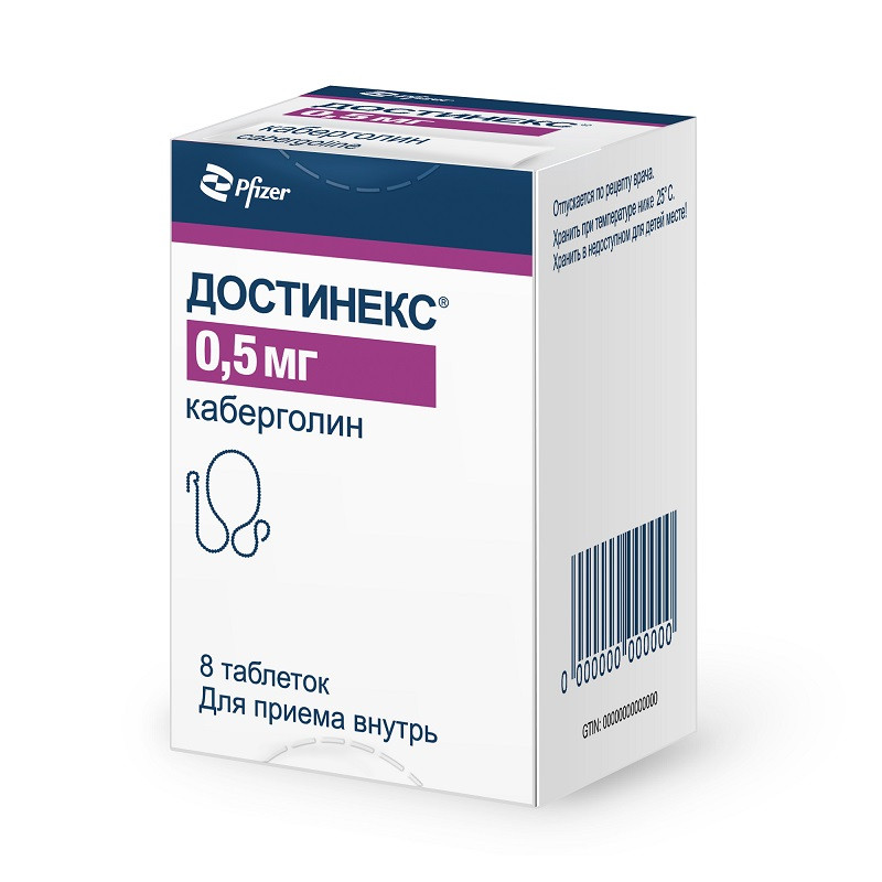 Достинекс 0,5 мг таблетки 8 шт
