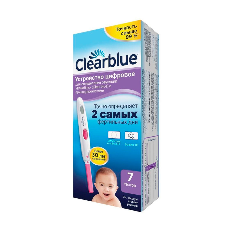 Clearblue Тест на овуляцию цифровой тест-кассета + тест-полоски 7 шт