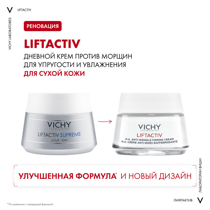 Vichy Liftactiv Крем дневной против морщин для упругости и увлажнения сухой кожи 50 мл