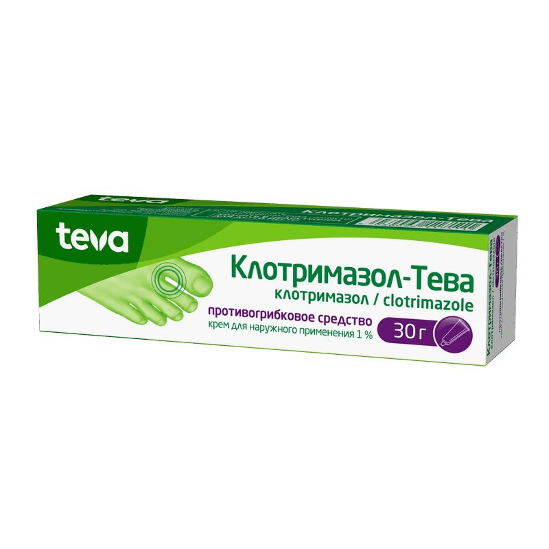 Клотримазол-Тева 1% крем для наружного применения 30 г