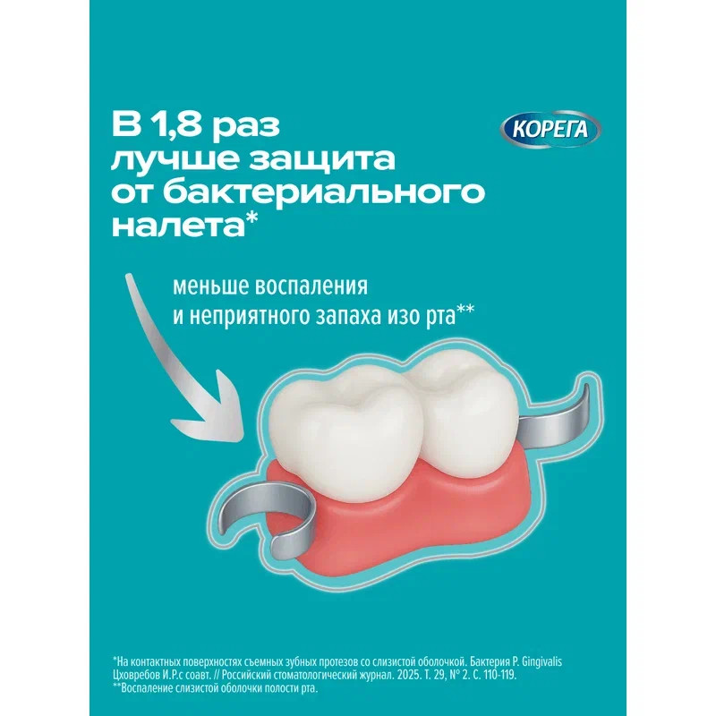 Корега Экстрасильная фиксация Крем для фиксации зубных протезов Мята 40 г