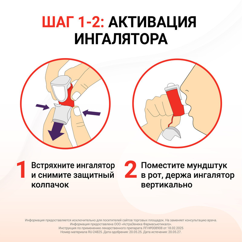 Симбикорт Рапихалер 160 мкг/доза+4,5 мкг/доза аэрозоль для ингаляций 120 доз