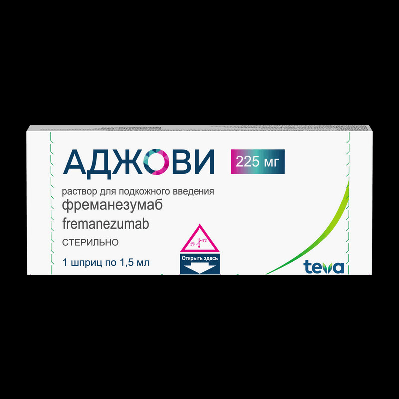 Аджови 225 мг раствор для подкожного введения шприц 1,5 мл 1 шт