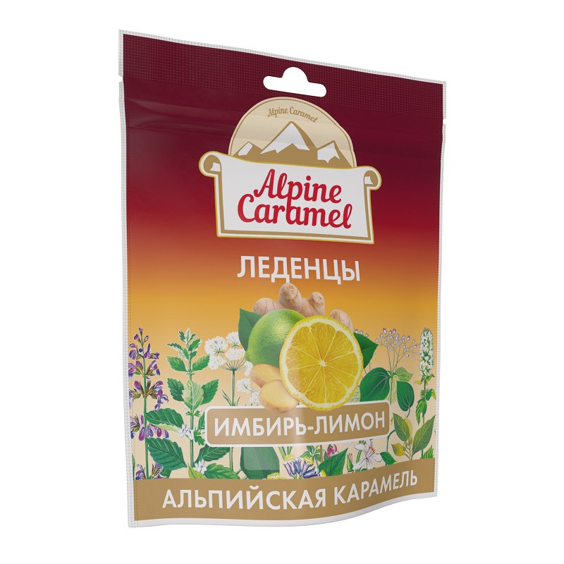 Альпийская карамель леденцы Имбирь-Лимон 75 г