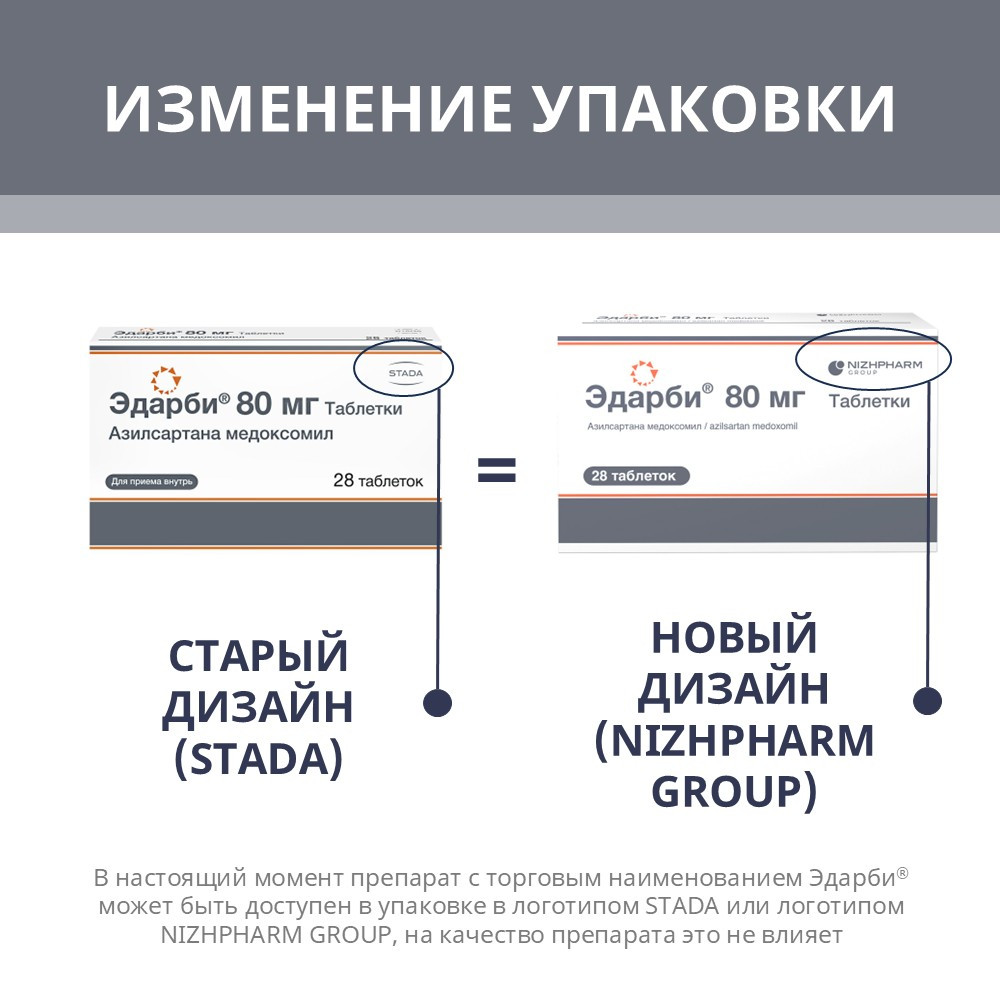 Эдарби 80 мг таблетки 28 шт