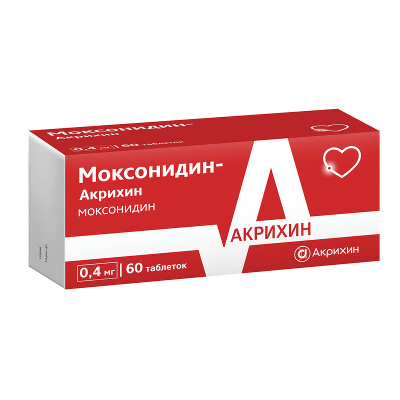 Моксонидин-Акрихин 0,4 мг таблетки 60 шт