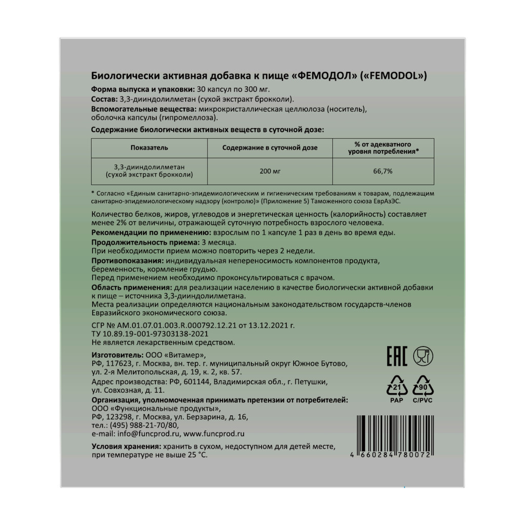 Фемодол капсулы 30 шт