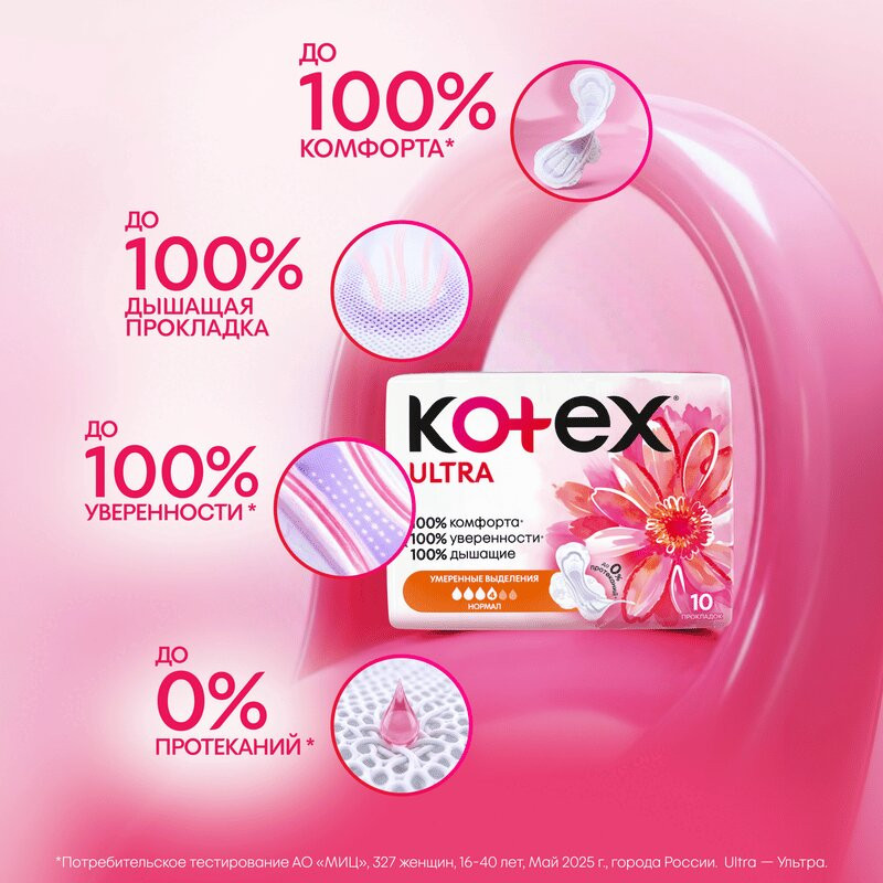 Kotex Ultra Прокладки гигиенические Нормал 10 шт