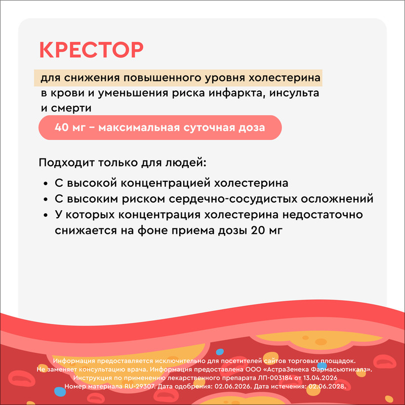 Крестор 40 мг таблетки 28 шт