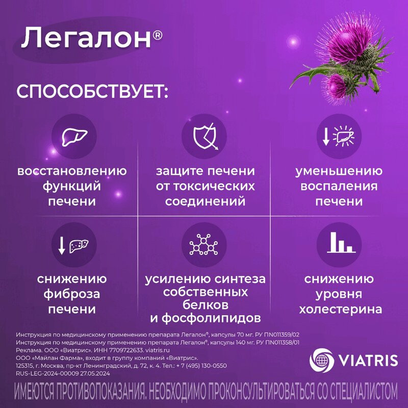 Легалон 140 мг капсулы 60 шт