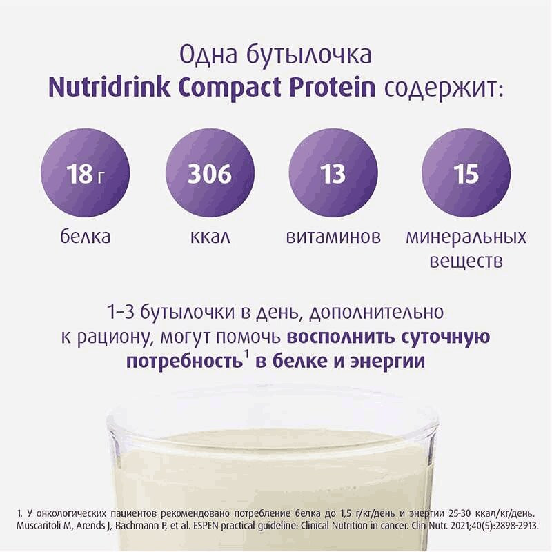 Нутридринк Компакт Протеин лечебное диетическое питание Банан 125 мл 4 шт